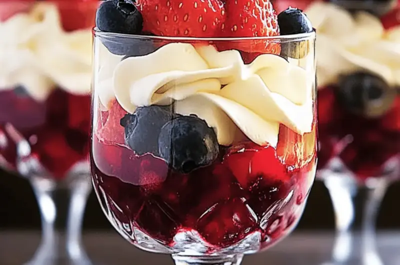 Mini Trifles with Fresh Fruits and Cream