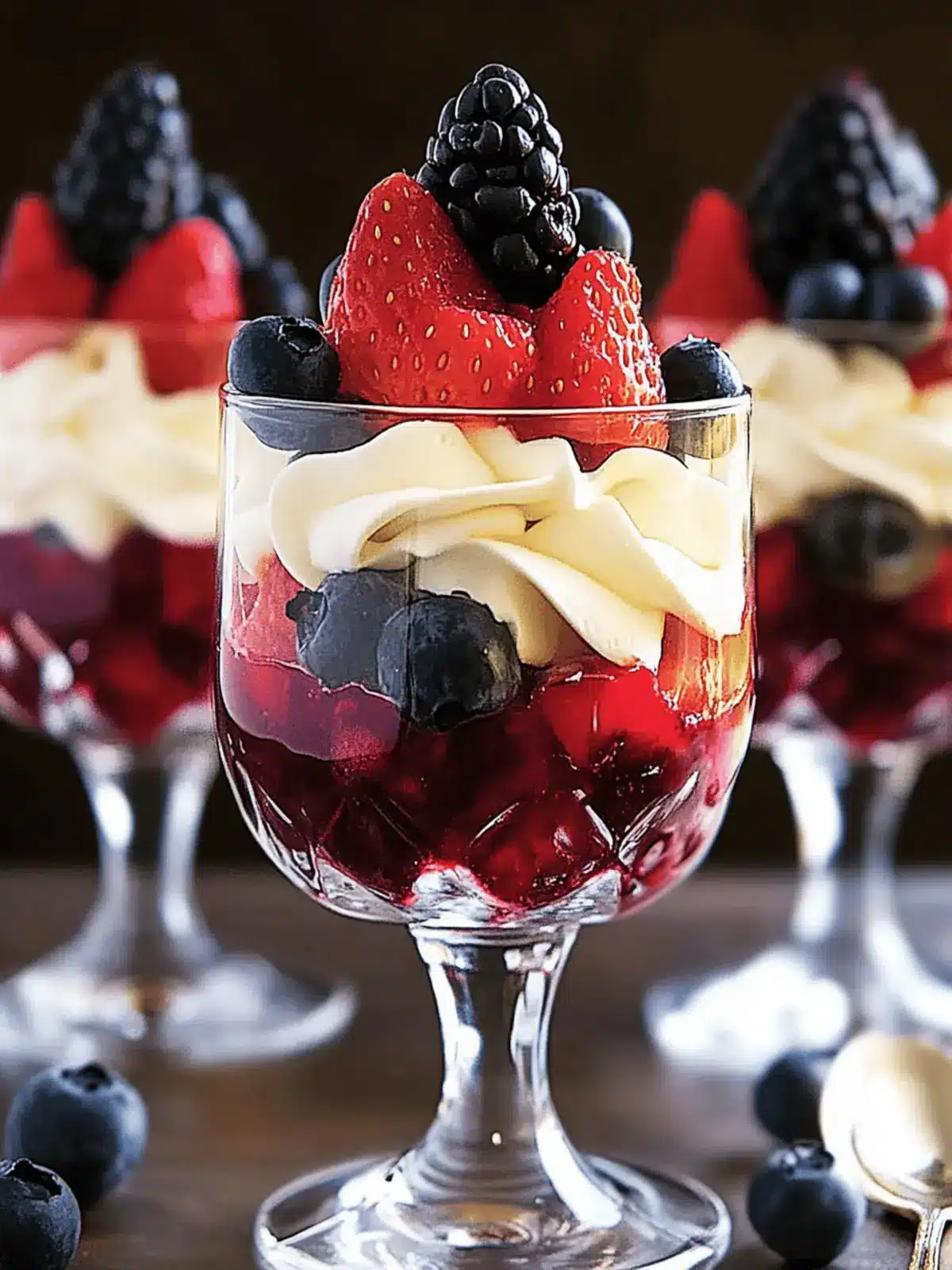 Mini Trifles with Fresh Fruits and Cream