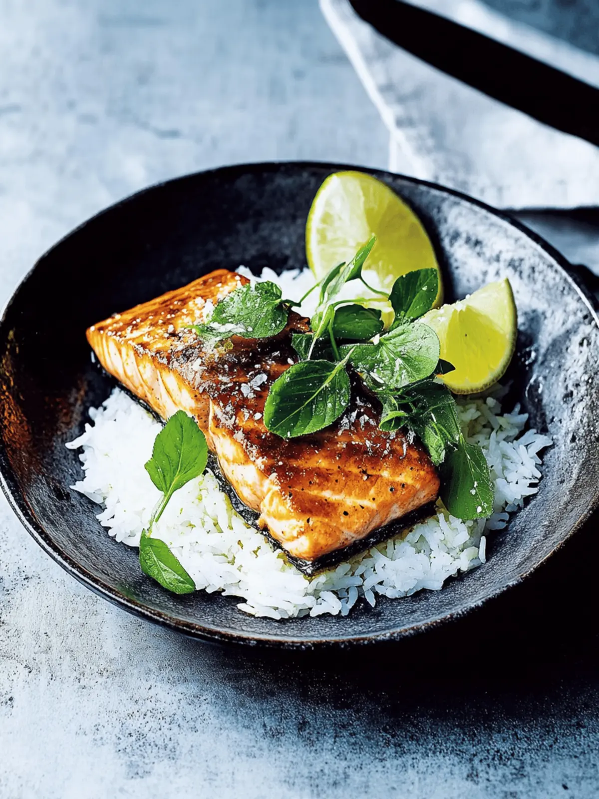 Caramelised Lemongrass Salmon With Coconut Rice