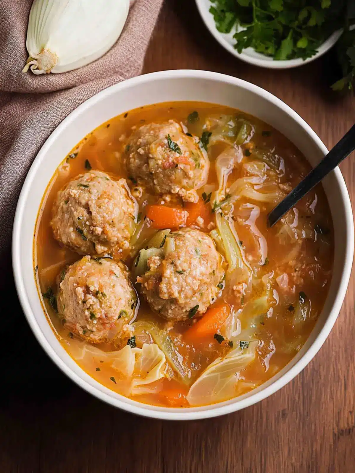 Easy Cabbage Meatball Soup