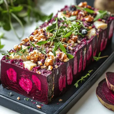Colorful Beetroot and Goat’s Cheese Terrine for Effortless Elegance 9 Beetroot and Goat’s Cheese Terrine