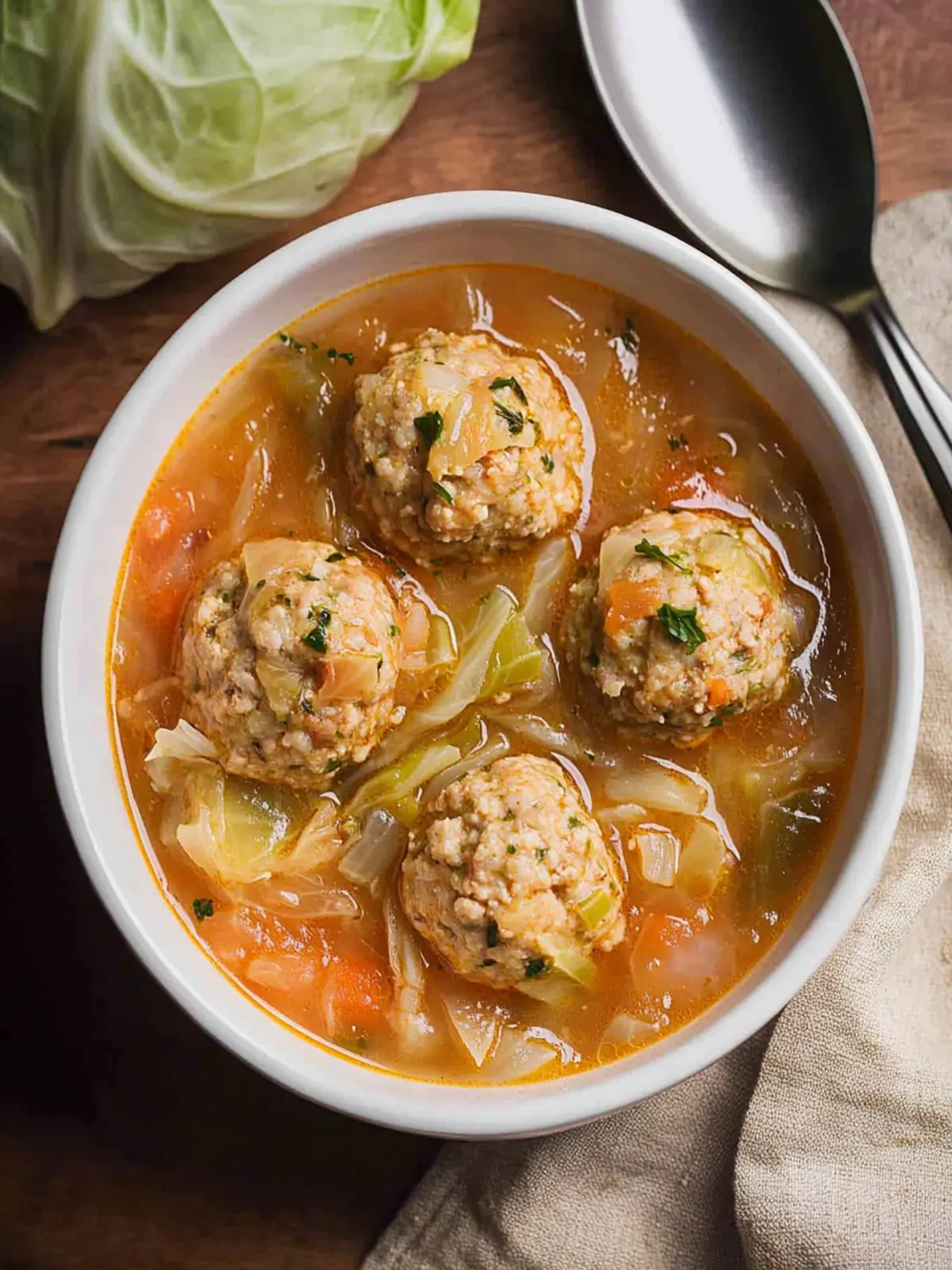 Easy Cabbage Meatball Soup