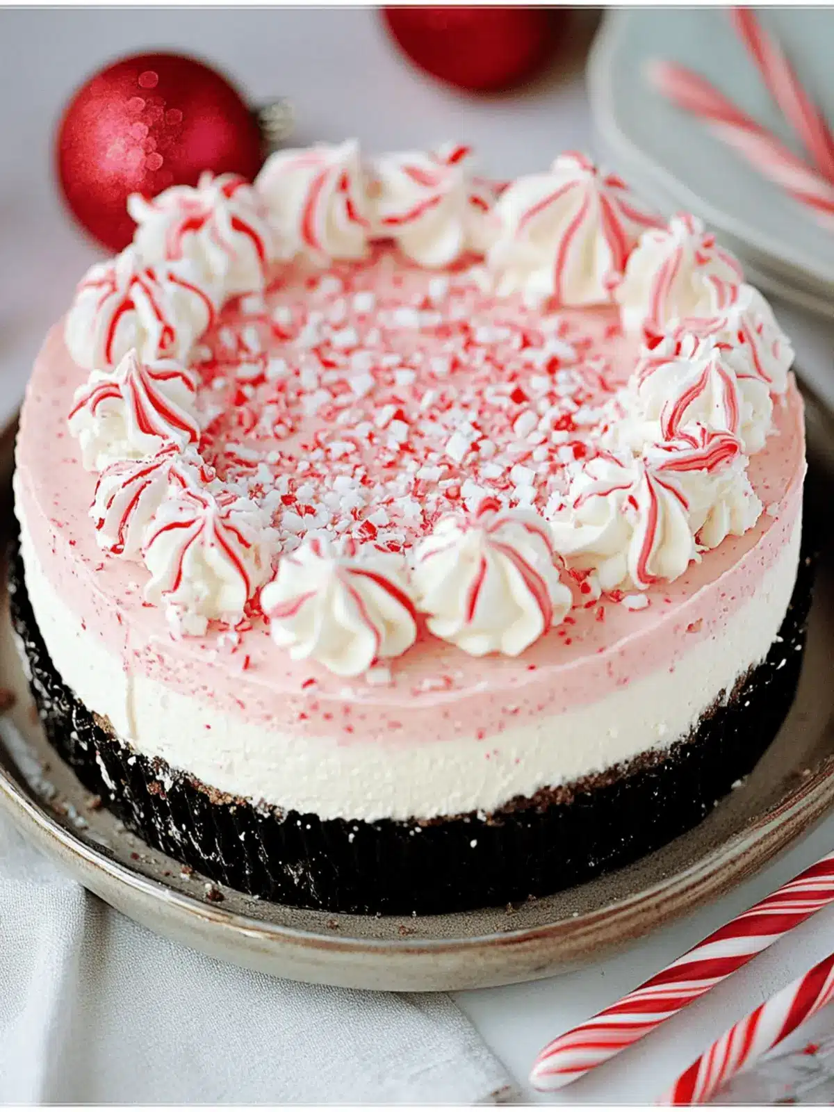Candy Cane Holiday Cheesecake in an Instant Pot Bliss 2 Candy Cane Holiday Cheesecake