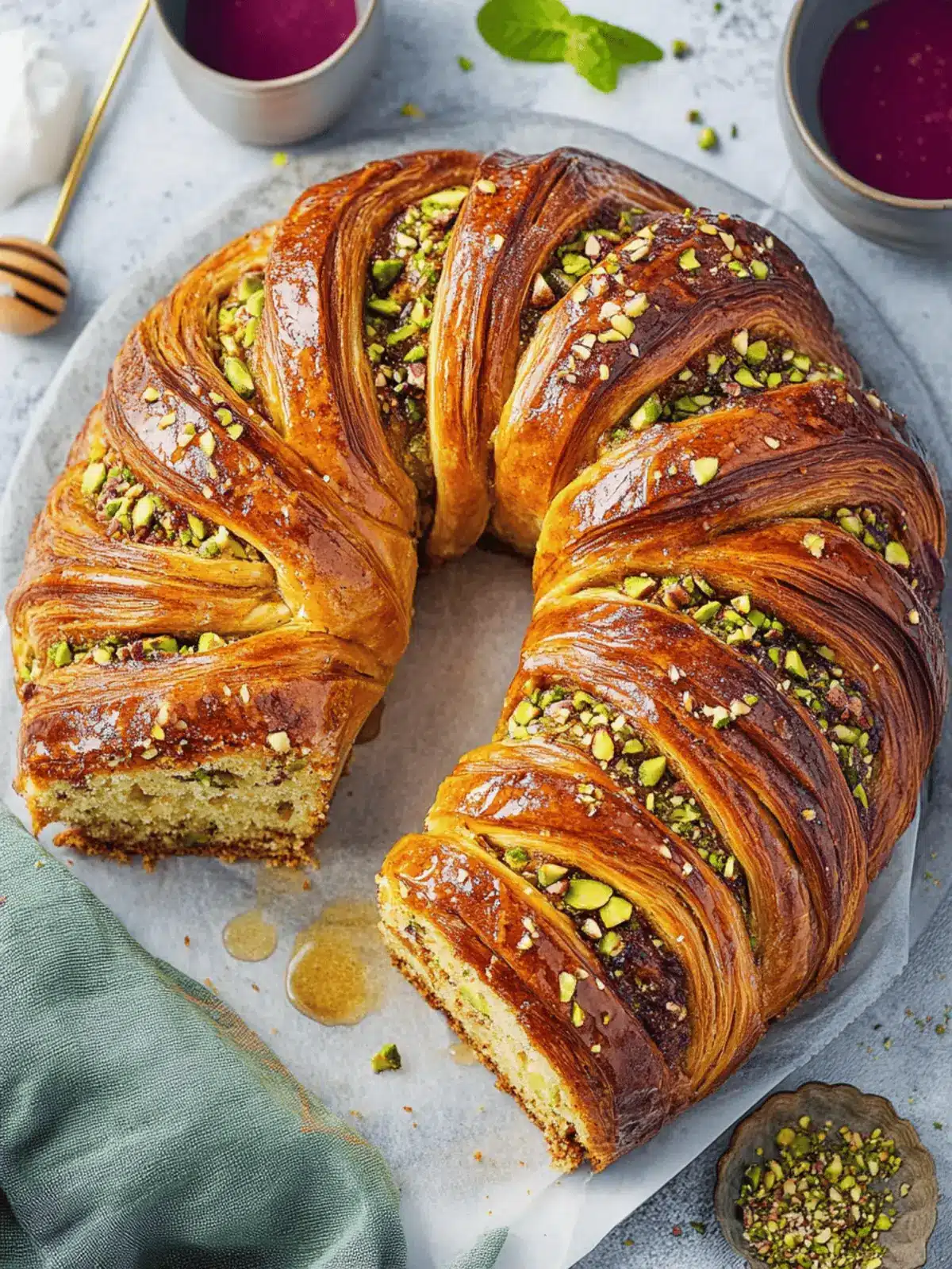 Honey Pistachio Babka Bread