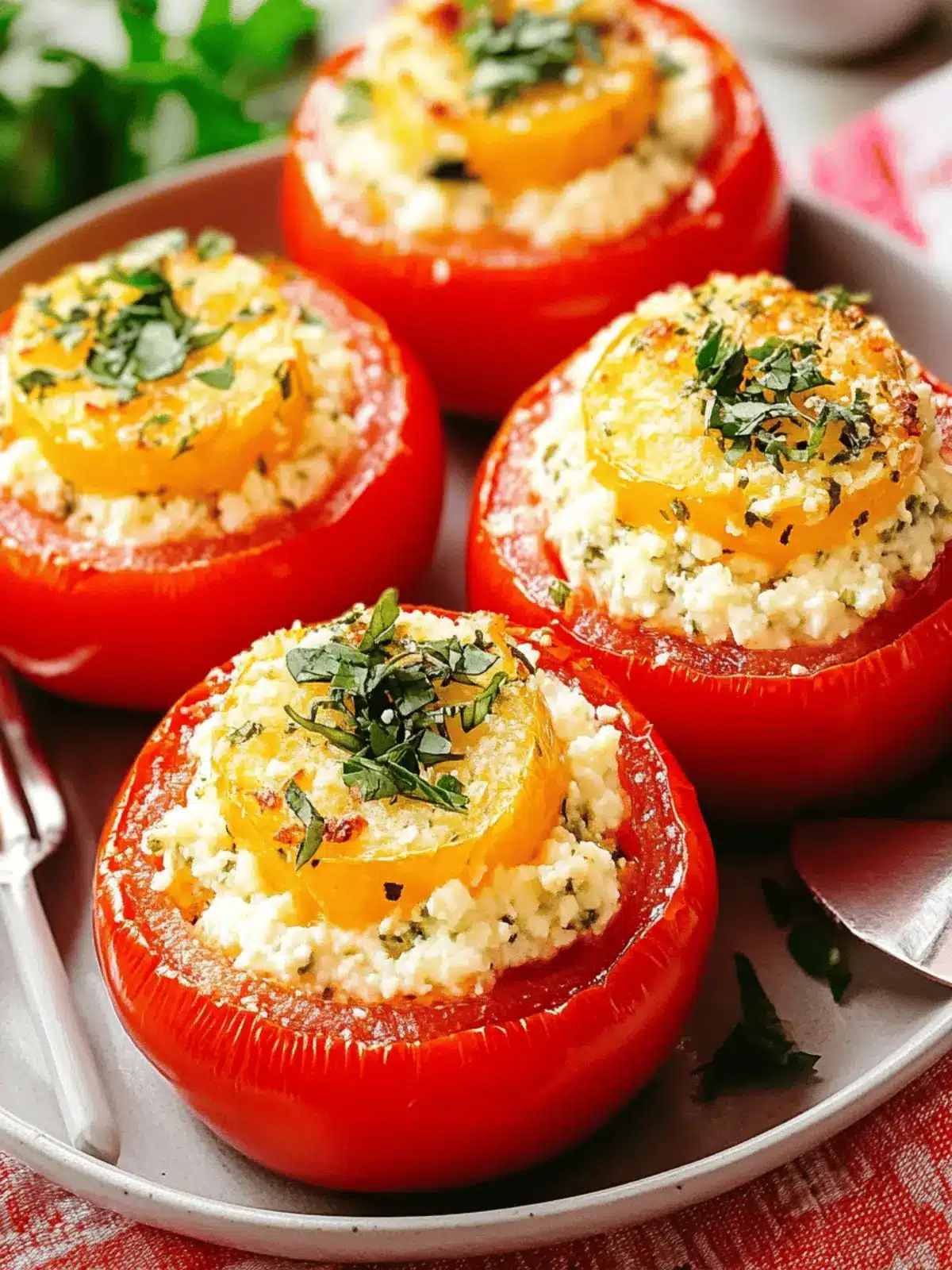 Stuffed Tomatoes With Herby Cottage Cheese