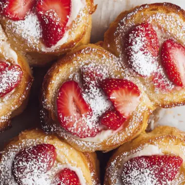 Strawberry Brioches with Orange Almond Cream