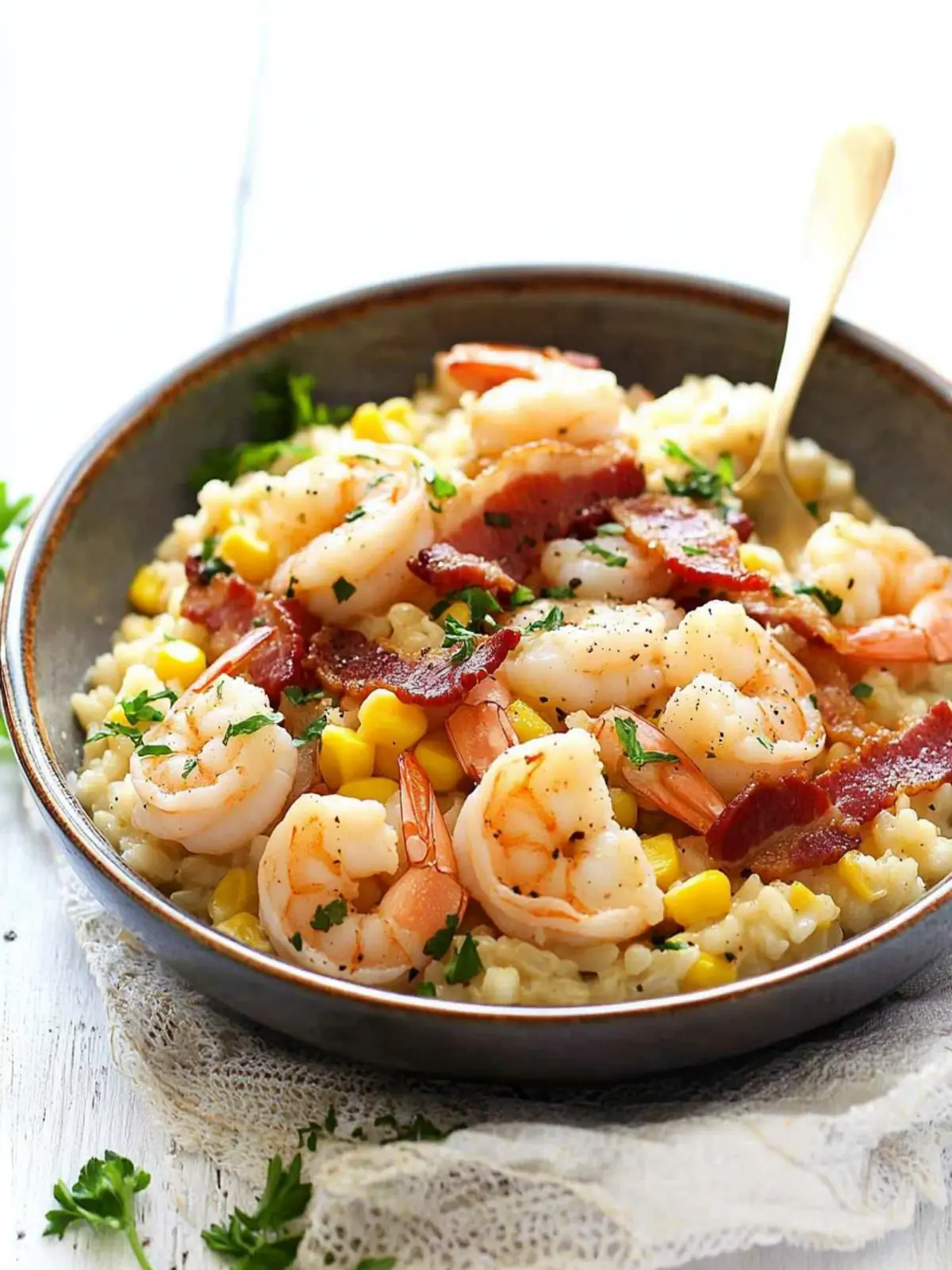Creamy Shrimp and Corn Risotto with Bacon Bliss 2 Shrimp and Corn Risotto with Bacon
