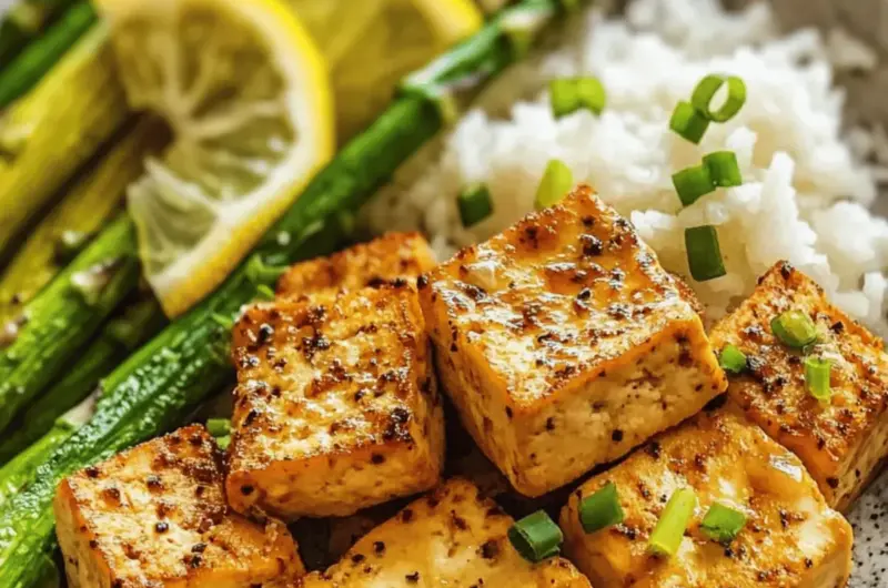 Lemon Pepper Tofu and Asparagus