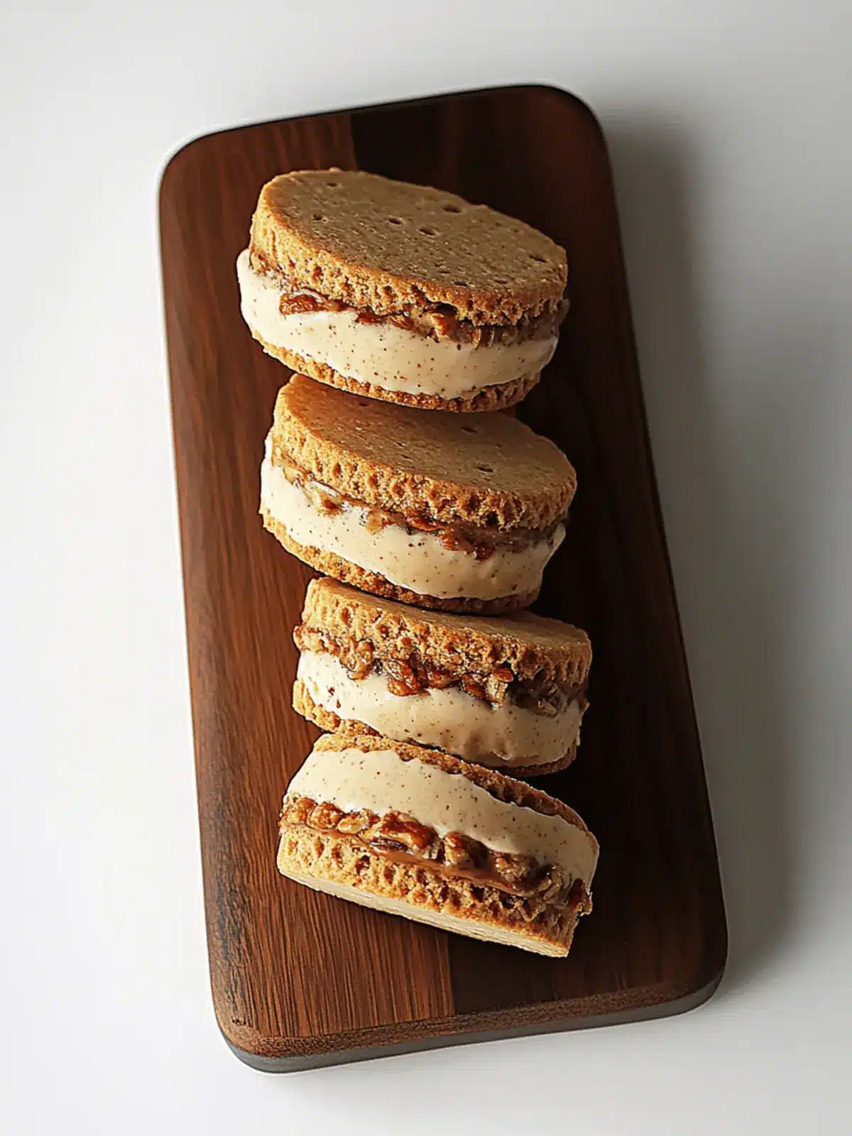 Espresso Pecan Shortbread Ice Cream Sandwiches