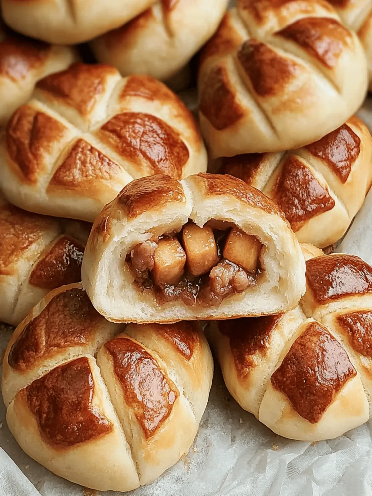 Delicious Chinese Pineapple Buns with Char Siu Pork Recipe 3 Chinese Pineapple Buns with Char Siu Pork