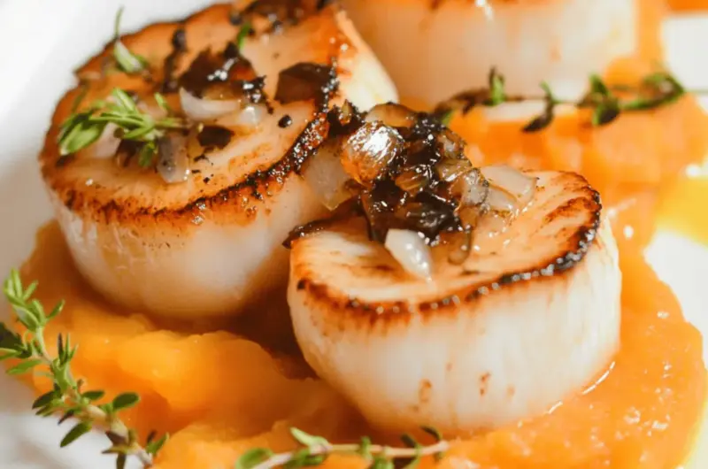 Seared Scallops with Butternut Squash Purée