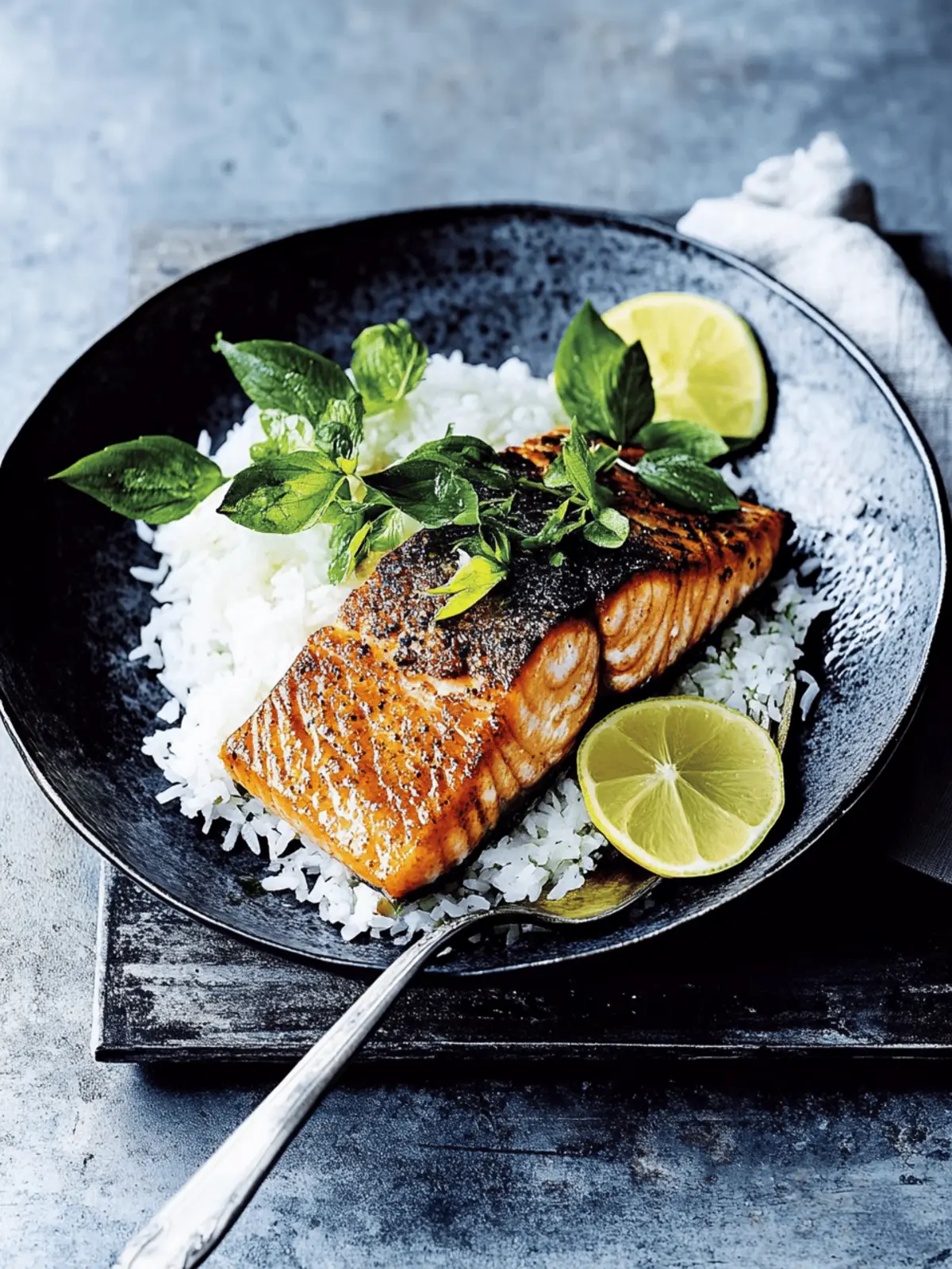 Caramelised Lemongrass Salmon With Coconut Rice