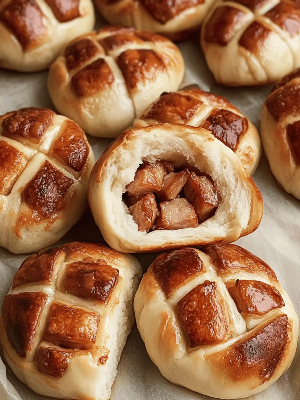 Delicious Chinese Pineapple Buns with Char Siu Pork Recipe 5 Chinese Pineapple Buns with Char Siu Pork