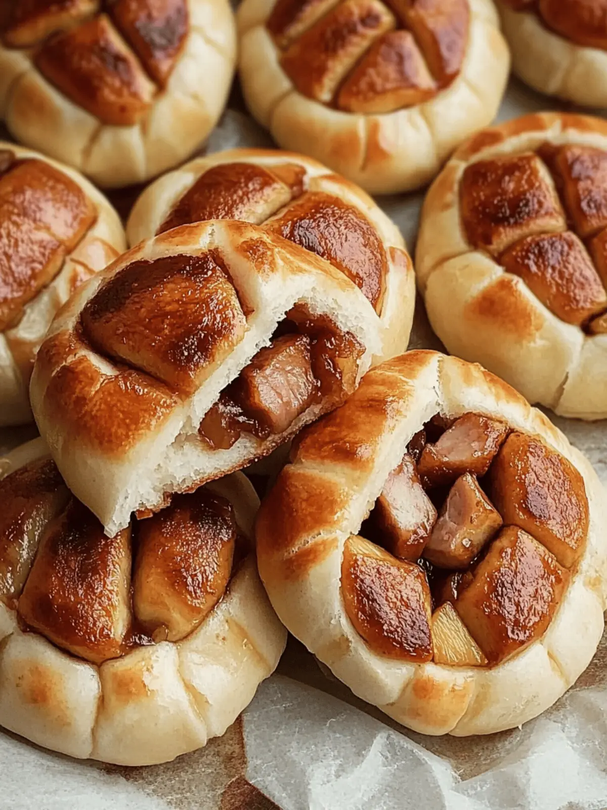 Delicious Chinese Pineapple Buns with Char Siu Pork Recipe 4 Chinese Pineapple Buns with Char Siu Pork