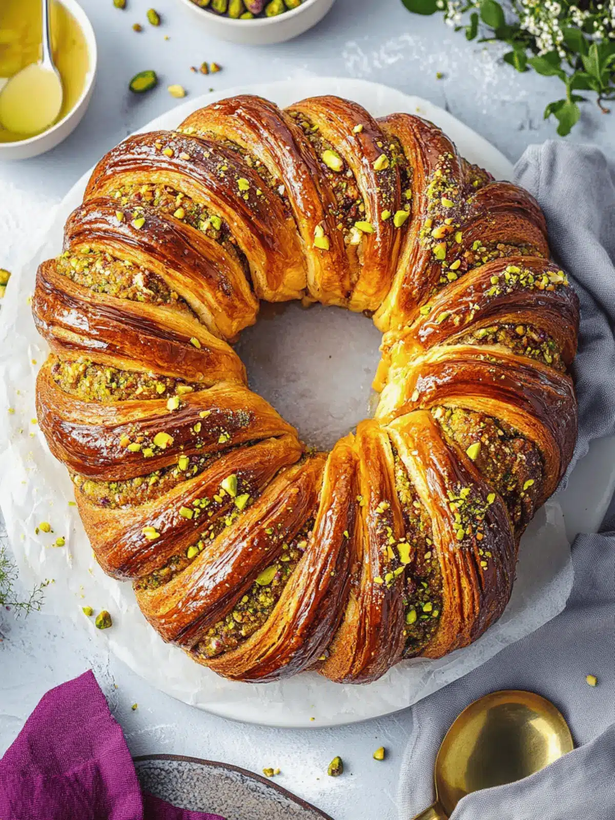 Honey Pistachio Babka Bread