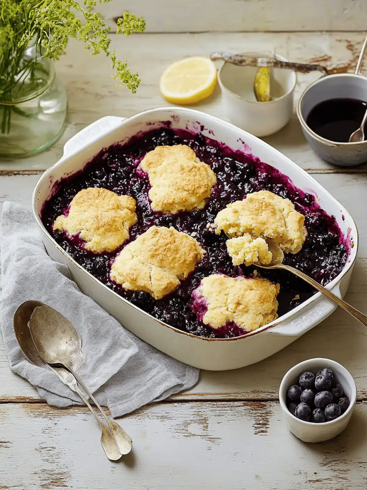 Blackberry Cobbler with Cornmeal Biscuits and Lemon Zest
