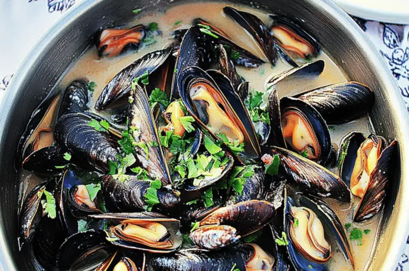 Steamed Mussels in Coconut Curry Broth