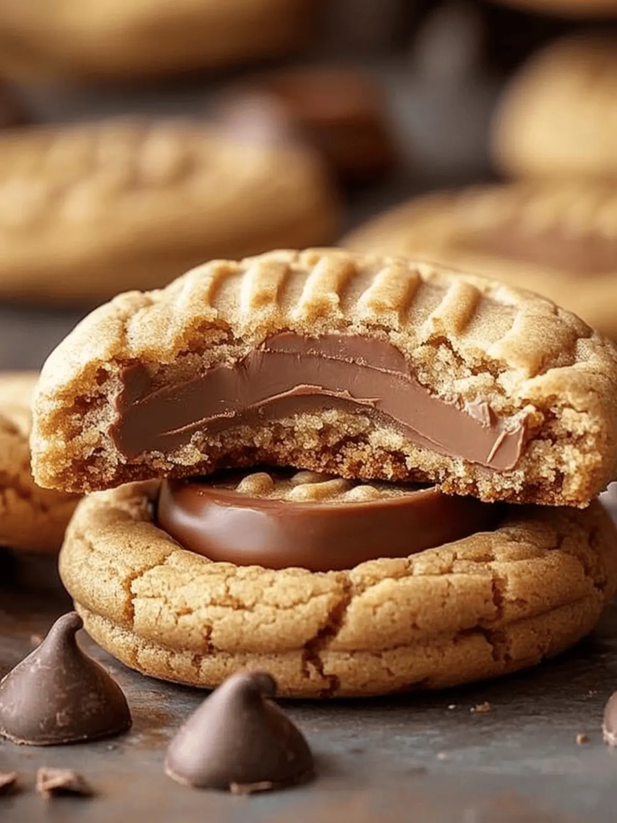 Peanut Butter Cookies Stuffed with Chocolate Cups Bliss 5 Peanut Butter Cookies Stuffed with Chocolate Cups