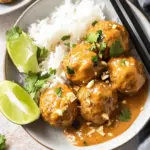 Savory Asian Meatballs with Creamy Peanut Sauce Delight 13 Asian Meatballs with Peanut Sauce