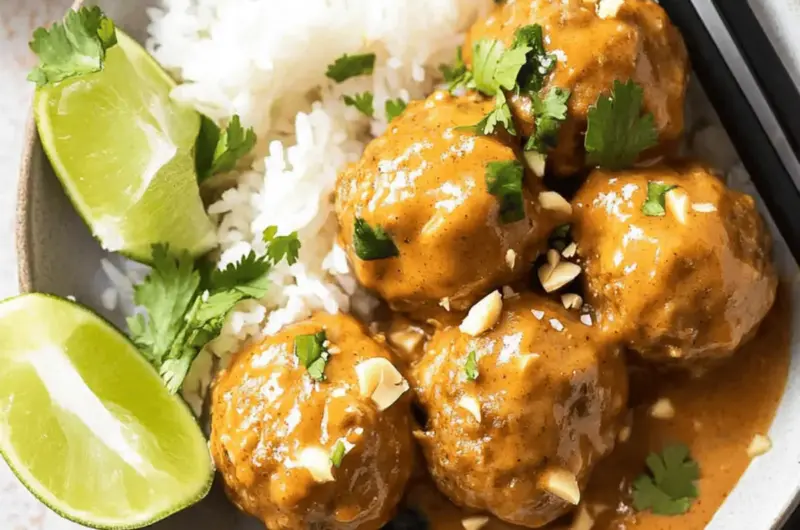 Asian Meatballs with Peanut Sauce