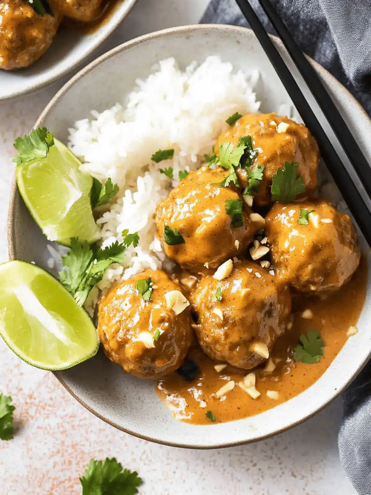 Asian Meatballs with Peanut Sauce
