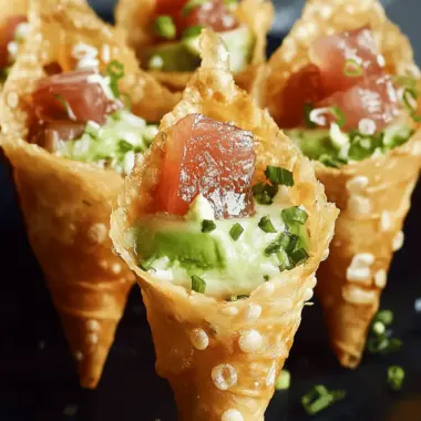 Crispy Sushi Wonton Cones That Wow Your Taste Buds 9 Sushi Wonton Cones