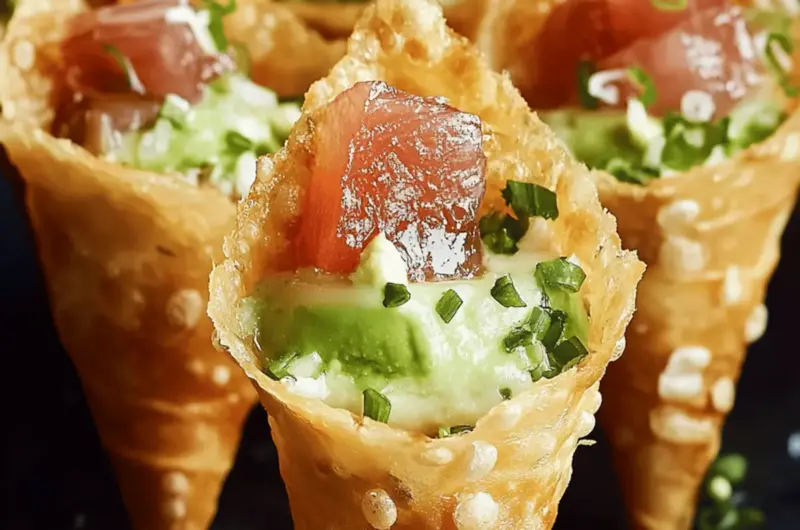 Sushi Wonton Cones