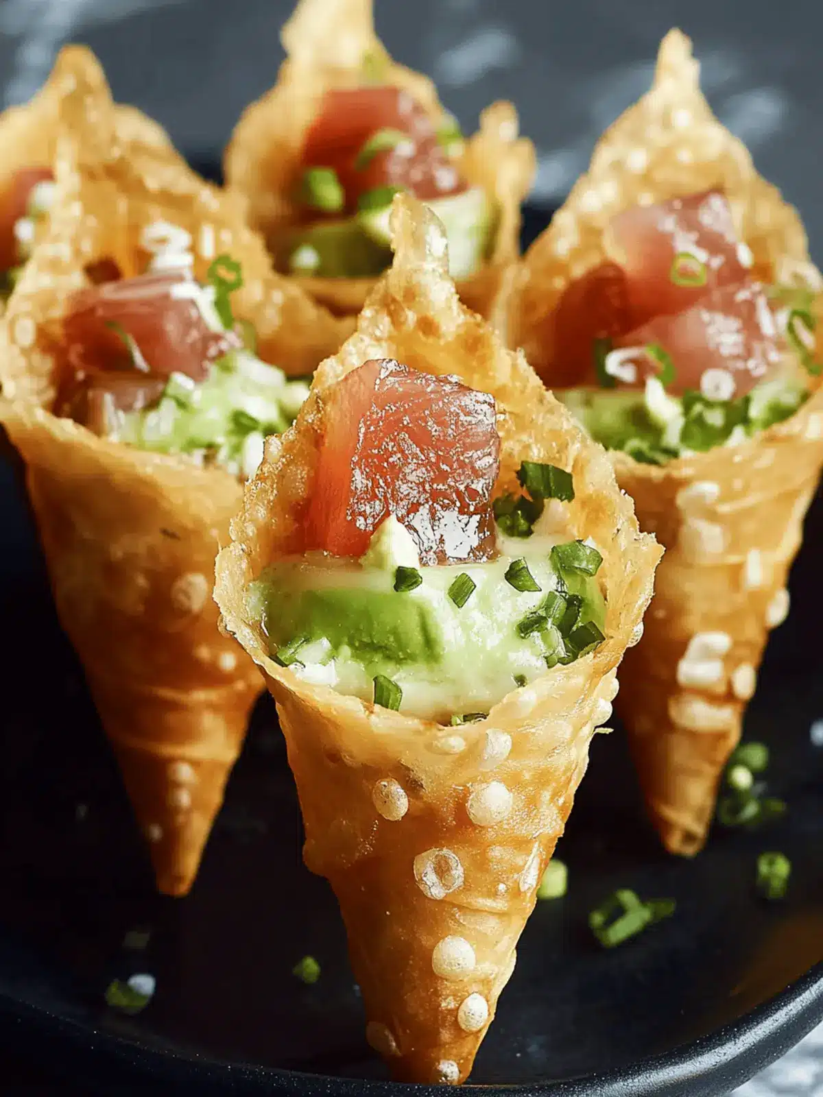 Crispy Sushi Wonton Cones That Wow Your Taste Buds 5 Sushi Wonton Cones