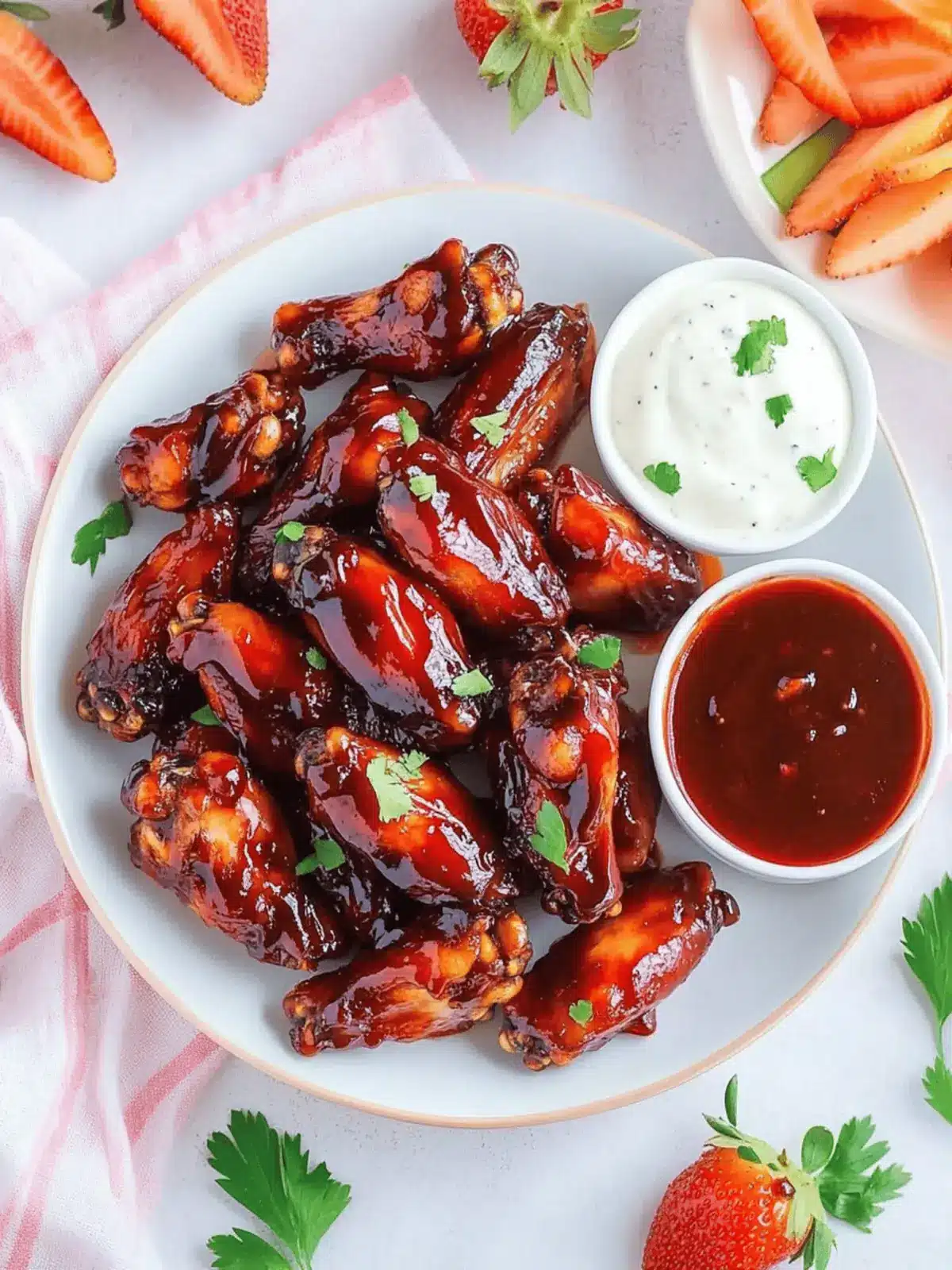 Strawberry Barbecue Hot Wings