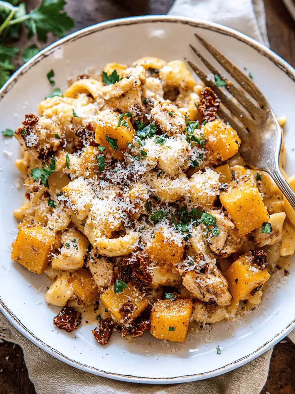 Roasted Butternut Squash and Sun-Dried Tomato Chicken Pasta Bliss 2 Roasted Butternut Squash and Sun-Dried Tomato Chicken Pasta