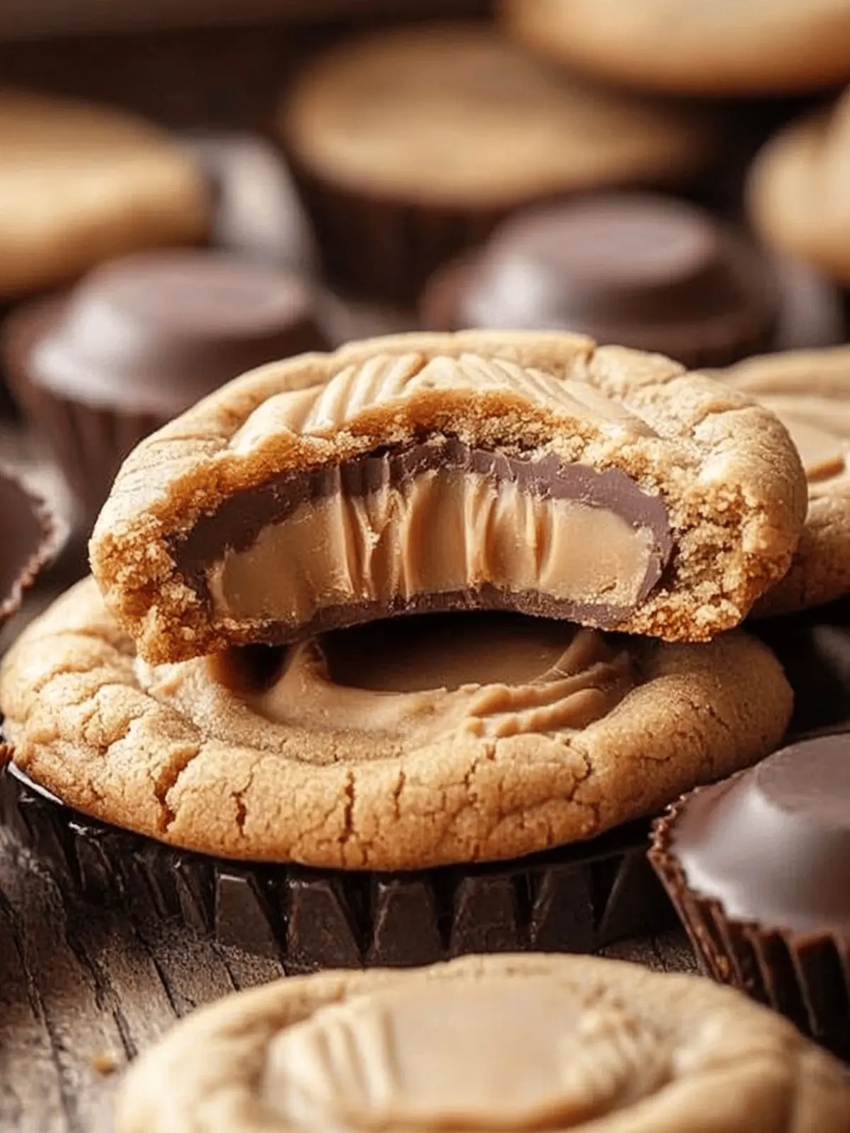 Peanut Butter Cookies Stuffed with Chocolate Cups Bliss 3 Peanut Butter Cookies Stuffed with Chocolate Cups
