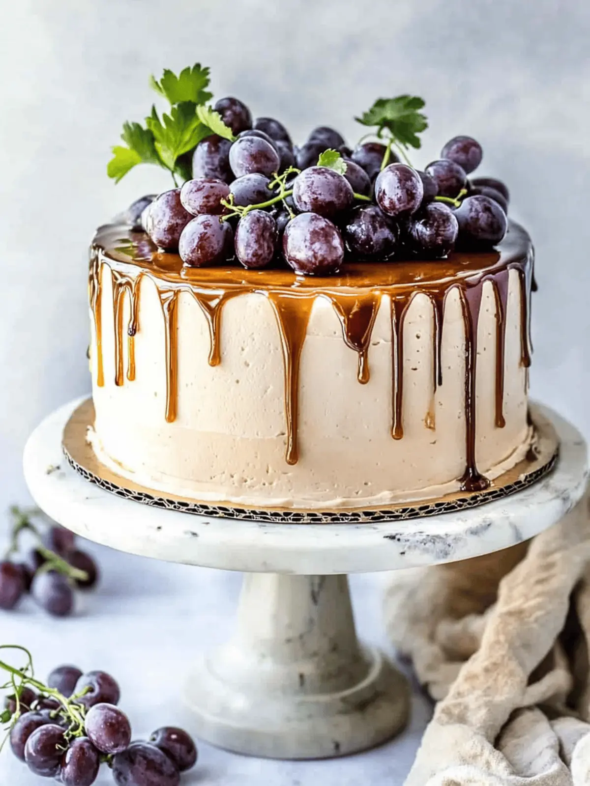 Delicious Grape Cake with Balsamic Caramel Buttercream 4 Grape Cake with Balsamic Caramel Swiss Meringue Buttercream