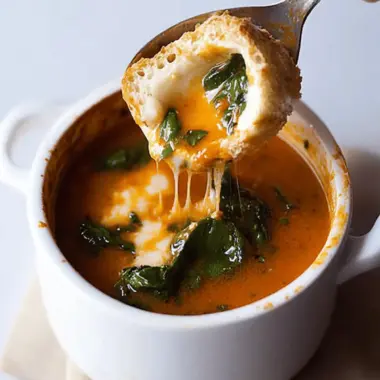 Caprese Tomato Spinach Soup