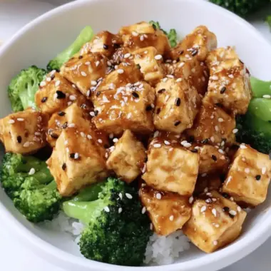 Sesame Tofu with Broccoli