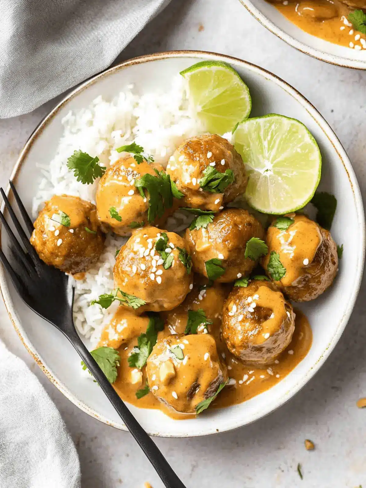 Asian Meatballs with Peanut Sauce