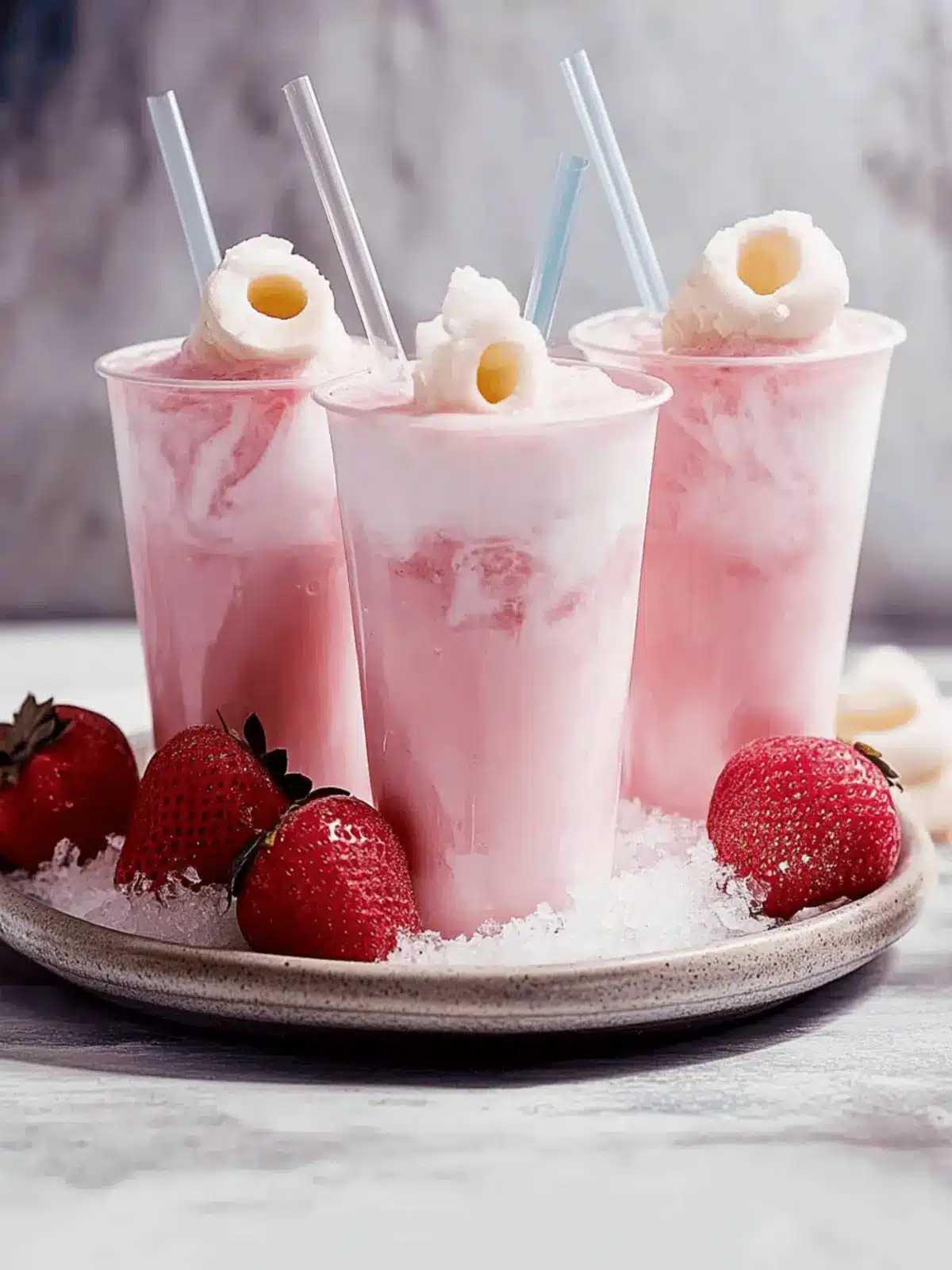 Sip the Bliss: Pink Strawberry Coconut Refresher Delight 4 Pink Strawberry Coconut Refresher