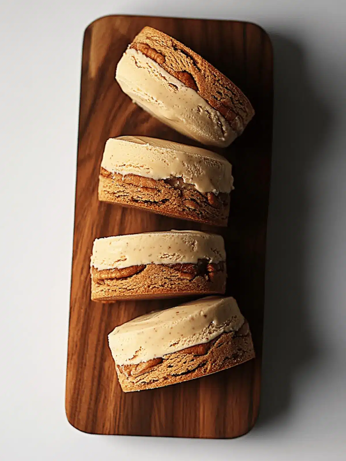 Espresso Pecan Shortbread Ice Cream Sandwiches