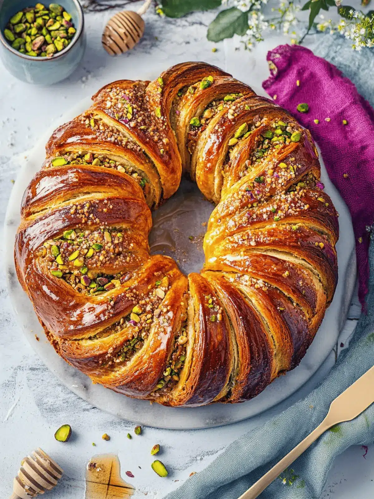 Honey Pistachio Babka Bread