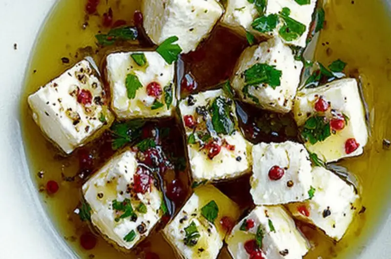 Marinated Feta With Herbs and Peppercorns