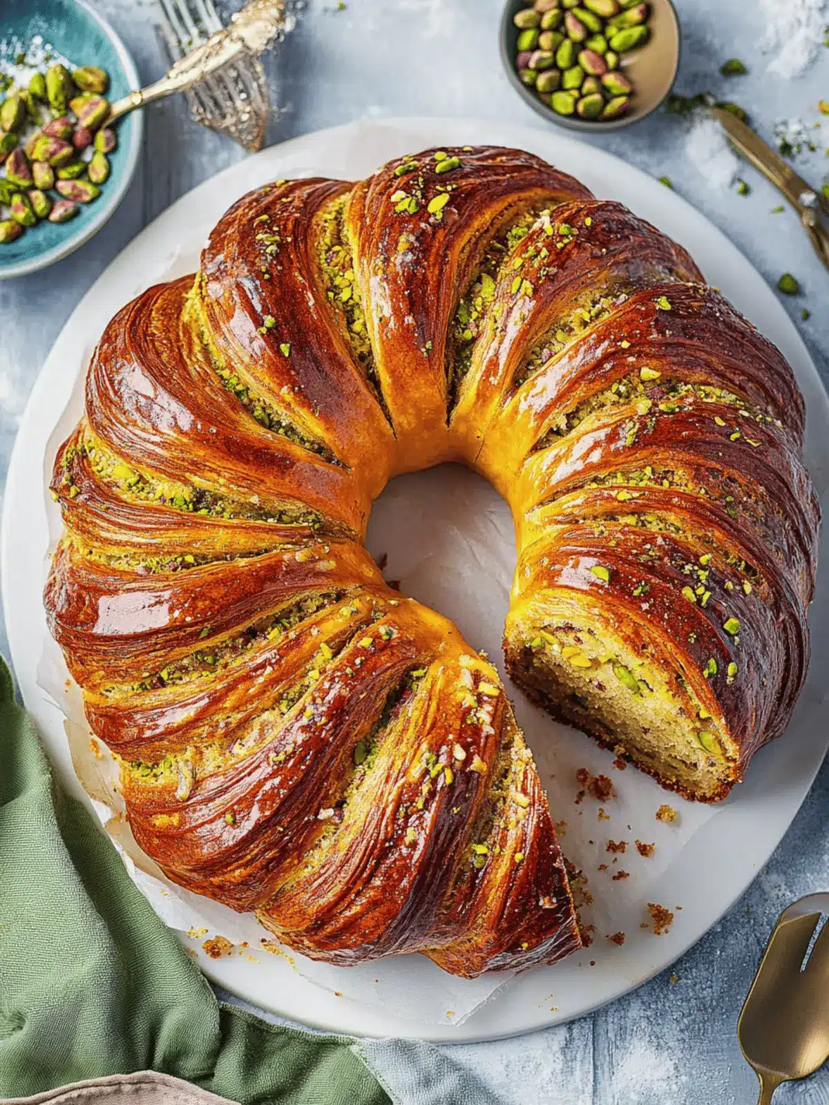 Honey Pistachio Babka Bread